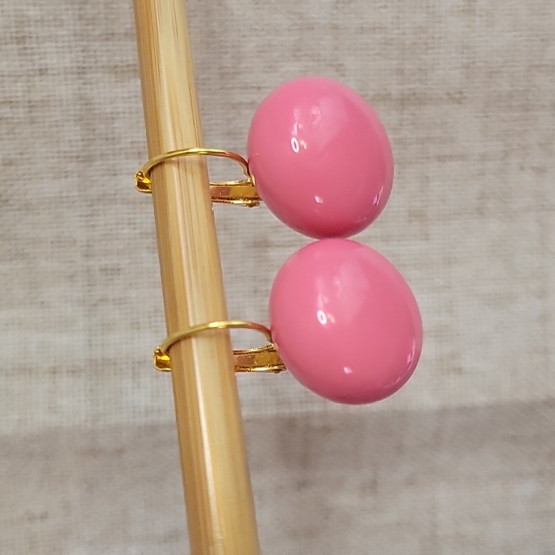Pink Retro Ball Earrings